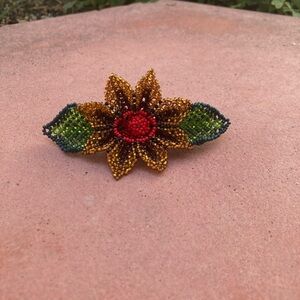 Handcrafted Beaded Flower Brooch